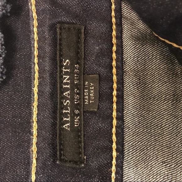 NWOT All Saints denim mini skirt size 2 dark wash - Picture 3 of 3